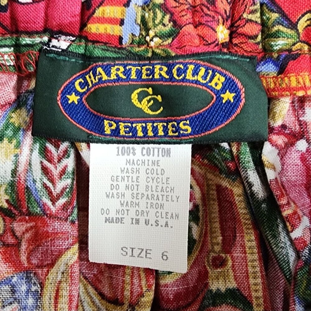 Charter Club Petites Skirt Womens Size 6 Red Christmas Holiday Vintage Midi USA - Picture 3 of 8